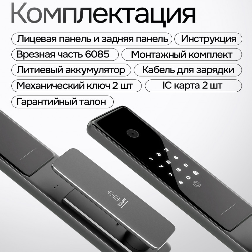 Входная дверь Еволаб Смарт панель 01 - Белое дерево, стекло черное